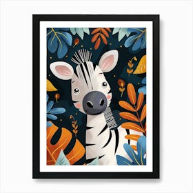 Zebra In The Jungle Art Print