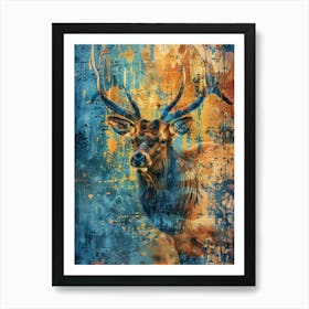 Elk painting 7 Art Print