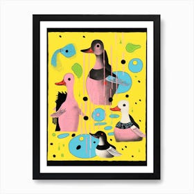 Geometric Abstract Duckling Yellow Art Print