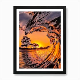 Sunset In The Ocean Art Print