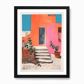 A House In Capri, Abstract Risograph Style 4 Art Print