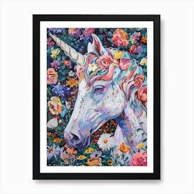 Floral Modern Fauvism Unicorn 2 Póster