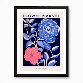 Blue Flower Market Poster Camellia 2 Art Print