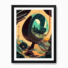 Telemetry Comic Space Space Art Print