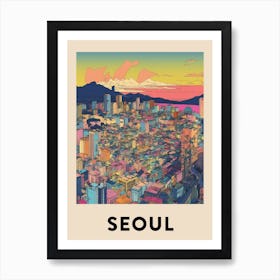 Seoul 7 Vintage Travel Poster Art Print