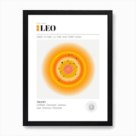 Leo,  Astrology, Zodiac Aura, Gradient Poster 1 Art Print