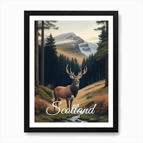 Scotland Highland Stag Art Print