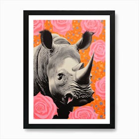 Photographic Rhino Collage Style Art Print