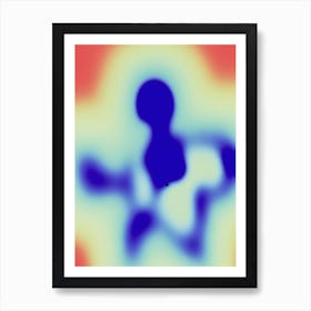 Contemporary Neon Blue Abstract Painting Art Print