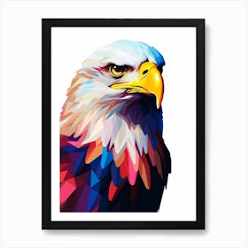 Colourful Geometric Bird Bald Eagle 2 Art Print