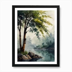 Tree By The River Art Print