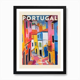 Lisbon Portugal 5 Fauvist Painting  Travel Poster Art Print