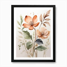 Watercolor Flowers 3 Art Print