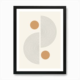 Abstract Geomteric Boho mid century Pattern 06 Art Print