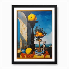 Stock With A Cat 2 Dali Surrealism Style Art Print