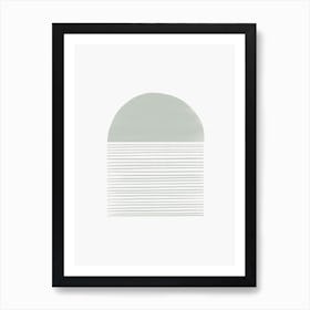 Mid Century Sunrise Sage Green Art Print