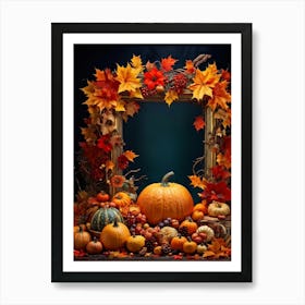 An Opulent Autumnal Frame Filled With Festive Thanksgiving Imagery Midst A Lavish Promotion Digital (2) Art Print