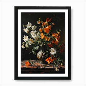 Baroque Floral Still Life Snapdragon 1 Art Print