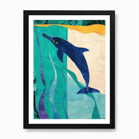 Dolphin 4 Cut Out Collage Art Print