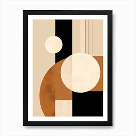 Celestial Ballet: Beige Mid-Century Universe Art Print