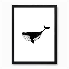 Whale Black and White Art Print