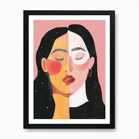 Portrait Of Two Women 2 Art Print