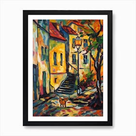 Painting Of Vienna With A Cat In The Style Of Fauvism 4 Art Print