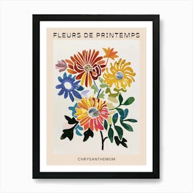 Spring Floral French Poster  Chrysanthemum 3 Art Print