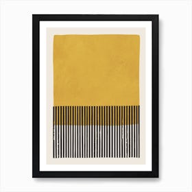 Mustard And Black Vertical Lines Art Print