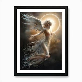 Sexy Angel with Holy Light Art Print