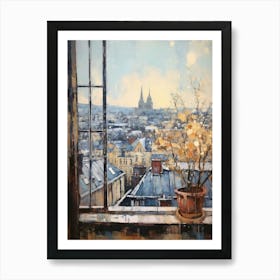 Winter Cityscape Paris France 6 Art Print