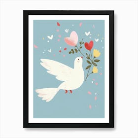 Dove With Flowers 1 Art Print
