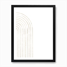 Beige linear arch Art Print