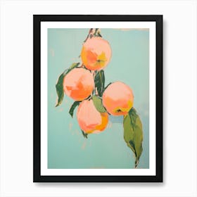 Apples On A Branch. Acrylic Painting Kitchen Art Print