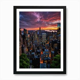 Skyscrapers and Chaos NYC at Dusk Art Print