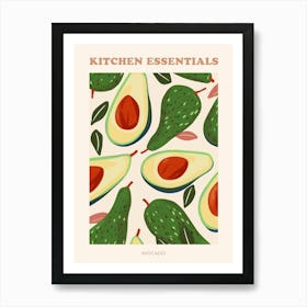 Avocado Pattern Illustration Poster 2 Art Print