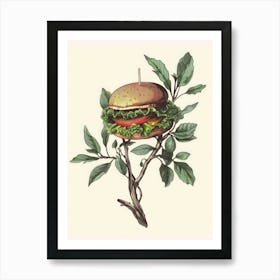 Burger On A Tree Art Print