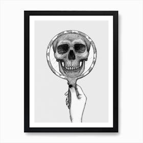 Skull In The Mirror Art Print