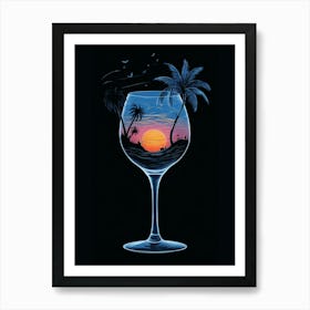 Sunset In A Wine Glass Art Print