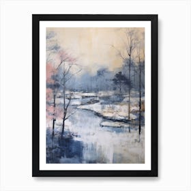 Winter City Park Painting Royal Park Kyoto 2 Art Print