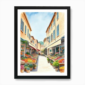 Fruit Market In France Art Print