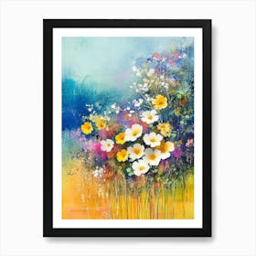 Abstract Floral Watercolor Painting Affiche