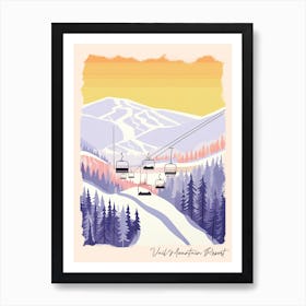 Poster Of Vail Mountain Resort   Colorado, Usa, Ski Resort Pastel Colours Illustration 0 Art Print
