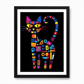 Colorful Cat Poster Art Print
