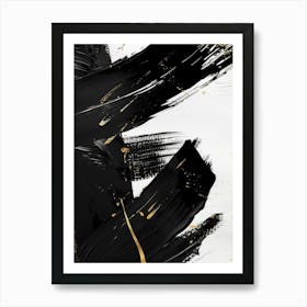 Black And Gold Abstract Painting 17 Art Print