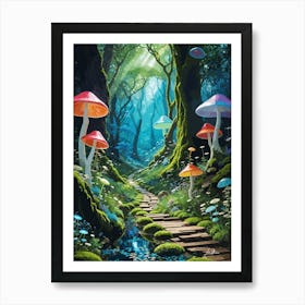 Fantasy Mushroom Forest Art Print