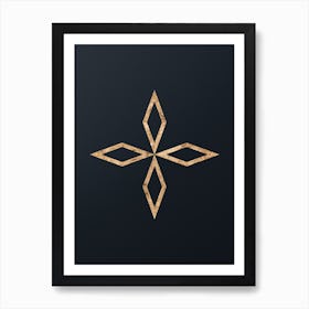 Abstract Geometric Gold Glyph on Dark Teal n.0380 Art Print