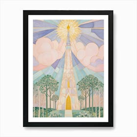 Mosaic Pastel Tower Art Print