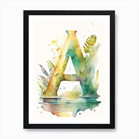 A  Letter, Alphabet Storybook Watercolour 1 Art Print
