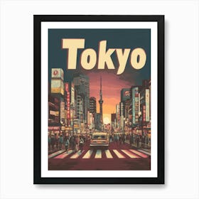 Aihrgdesign A Classic 1960s Travel Poster For Tokyo Art Print